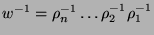 $w^{-1} = \rho_n^{-1}\ldots\rho_2^{-1}\rho_1^{-1}$