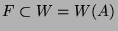 $F \subset W = W(A)$