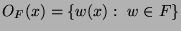 $O_F(x) = \{w(x): w \in F\}$