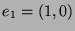 $e_1 = (1,0)$