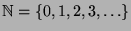 ${\mathbb{N}}= \{0,1,2,3,\ldots\}$