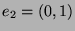 $e_2=(0,1)$