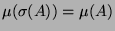 $\mu(\sigma(A)) = \mu(A)$