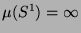 $\mu(S^1) = \infty$