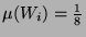 $\mu(W_i) = \frac 18$