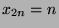 $x_{2n} = n$